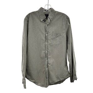J.Crew Men's Long Sleeve Button Down Shirt Green/White Check Size Small